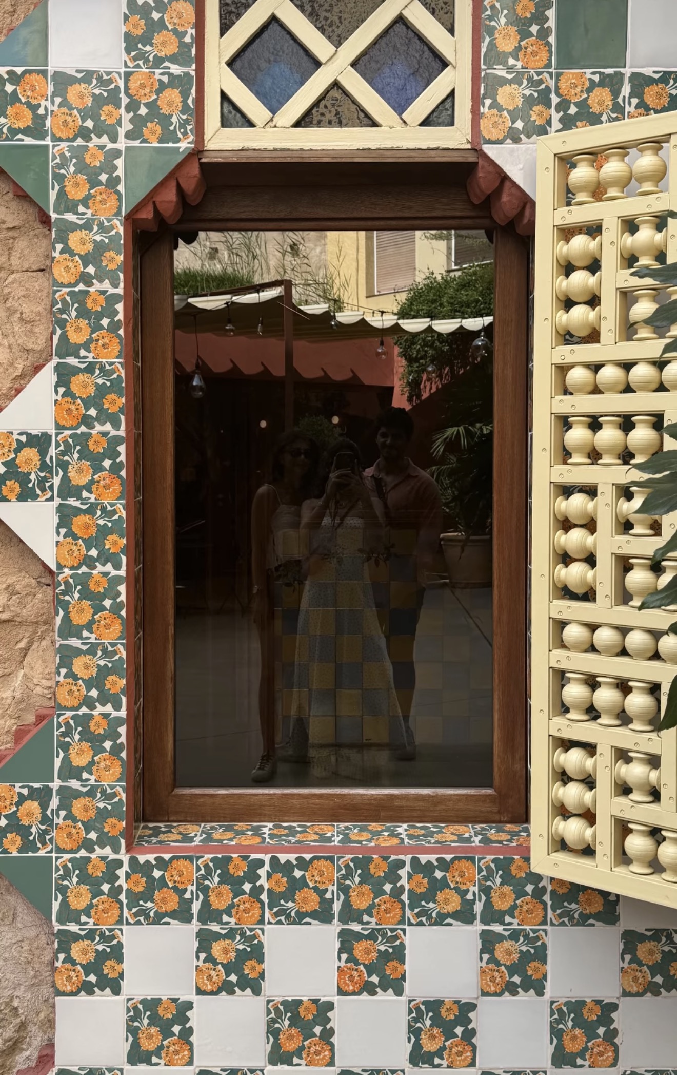 Tiled Gaudí doorway in Barcelona