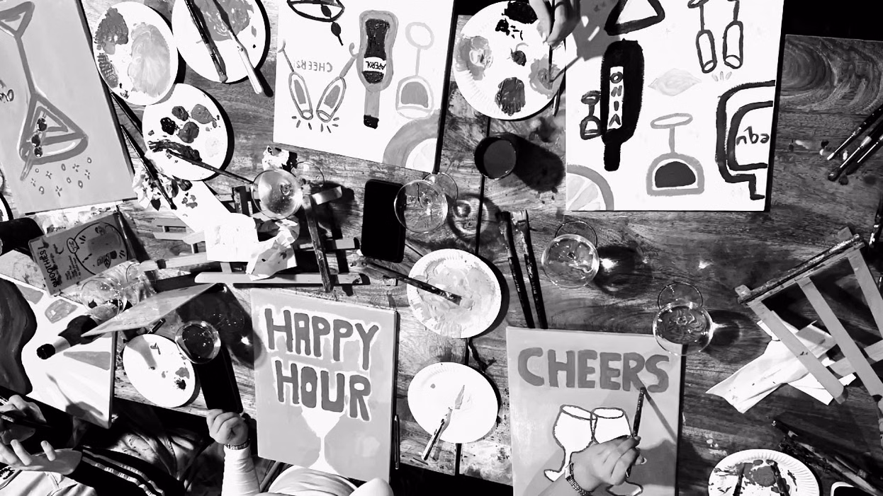 Sip and Paint evening at Malacuna, Barcelona