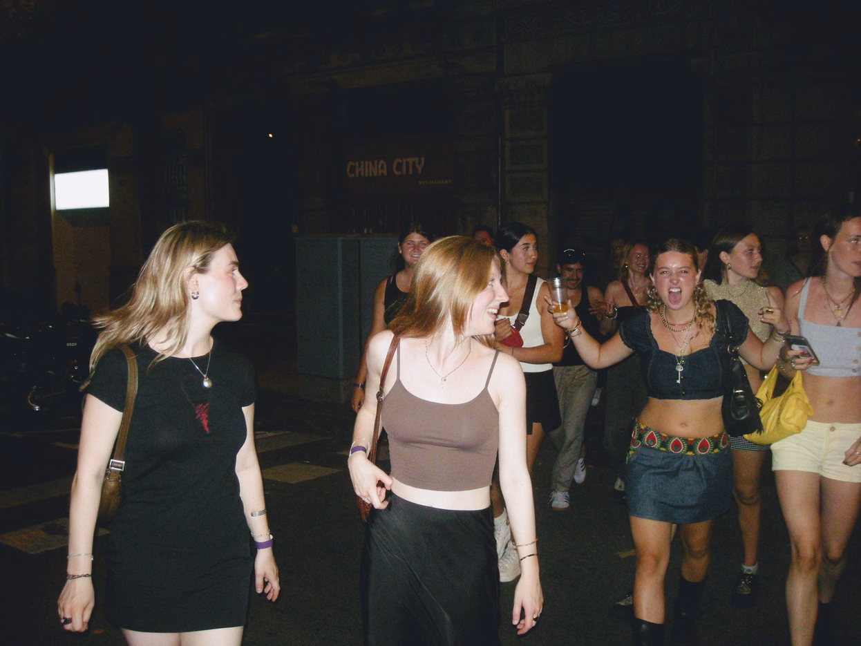 Social Access Pass group at an evening event in Barcelona