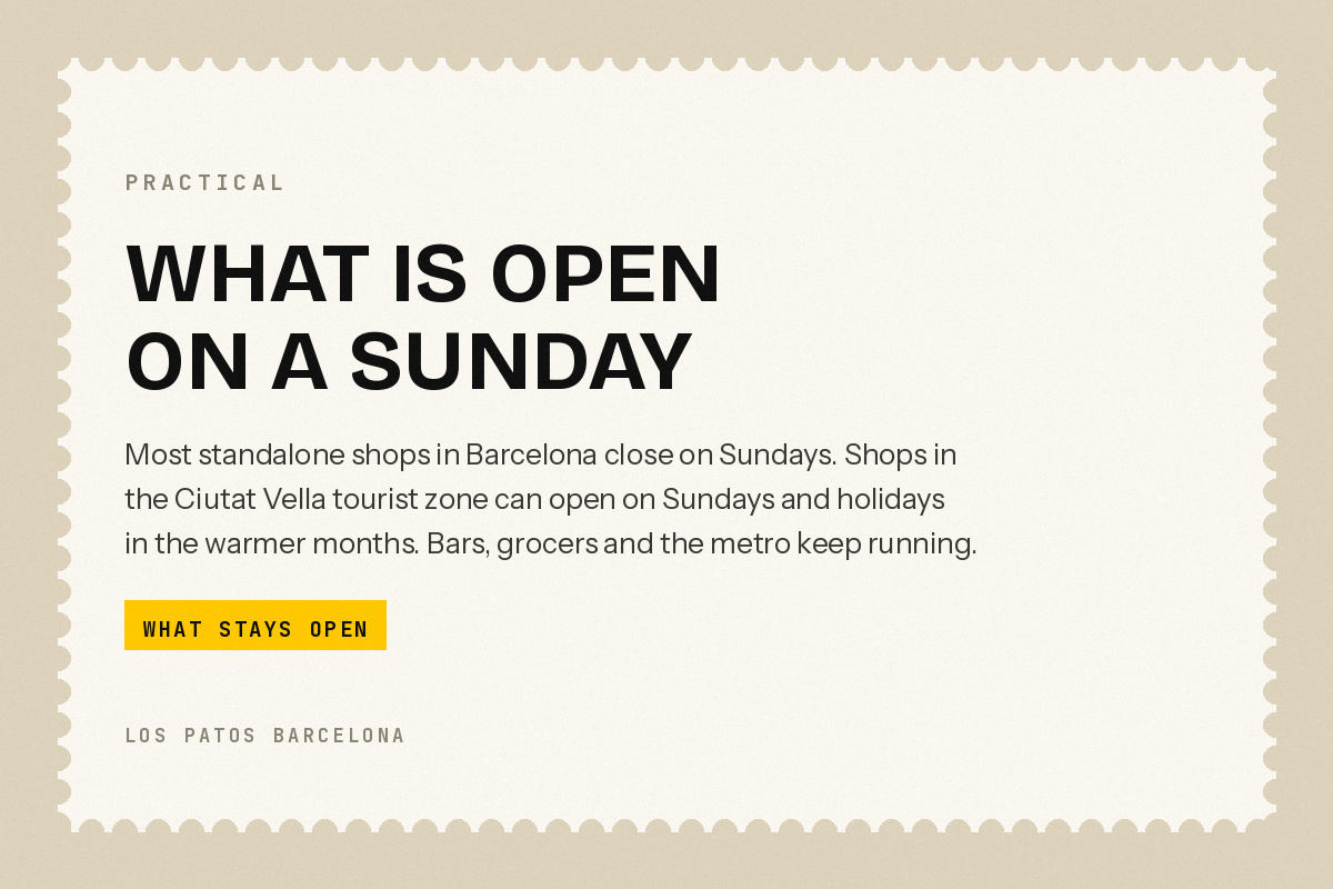 Cover: what is open on a Sunday in Barcelona