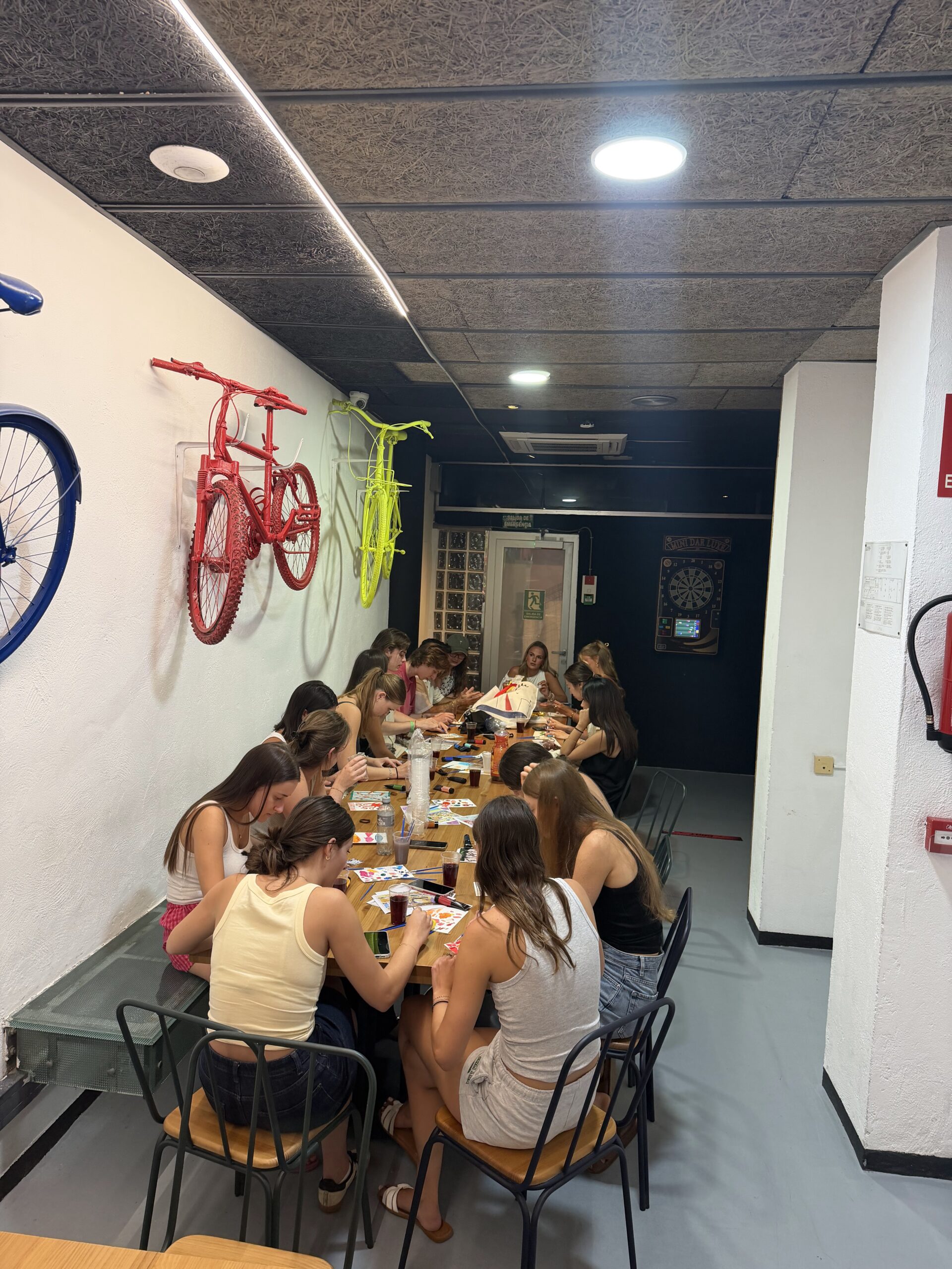 Painting session with a mixed international group